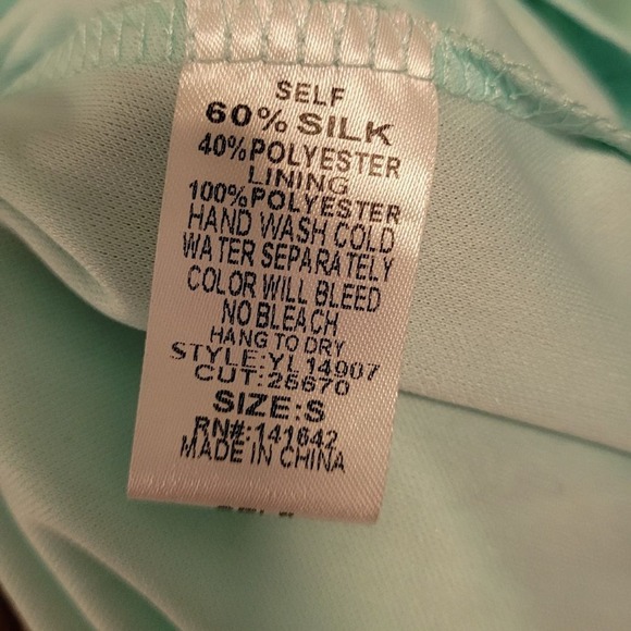 Silk Blend Colorblock Mini Slip Dress S Pastel Bow Twee Coquette Babydoll - Picture 4 of 4